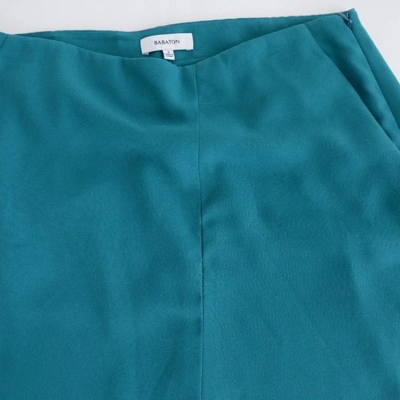Aritzia Babaton  Teal Jax Pencil Skirt with Front Back Slits Size 2 - Picture 7 of 11